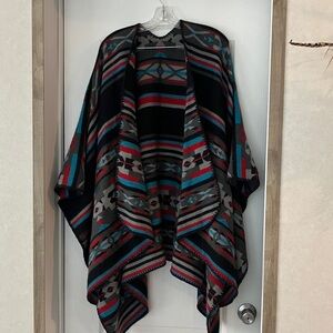 Colorful Geometric Patterned Poncho